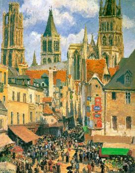 卡米耶 畢沙羅 The Old Market at Rouen